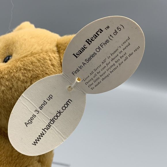 Hard Rock Cafe Maui Isaac Beara 1st in series of 5 Plush Brown Beanie Bear - Picture 4 of 8